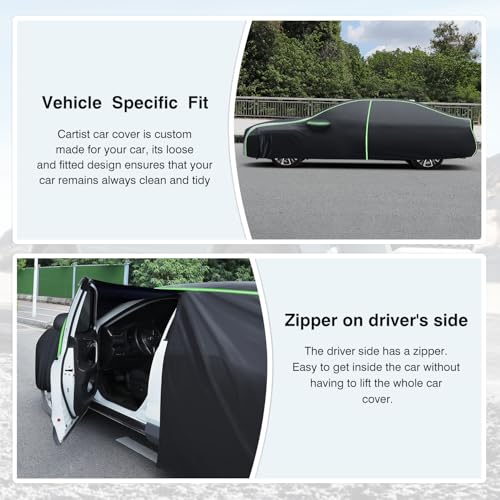 Image of Car Cover for Chevrolet /Chevy Malibu 1997-2025 2026 All Weather Car Covers for Malibu Accessories Outdoor Waterproof UV Protection with Zipper & Reflective Safety Strips