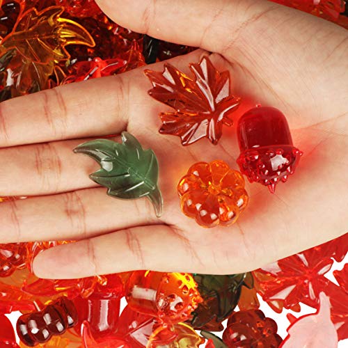 image for SHINY WENDY 250 Pcs Acrylic Leaves Fall Decorations Mini Acrylic Pumpk