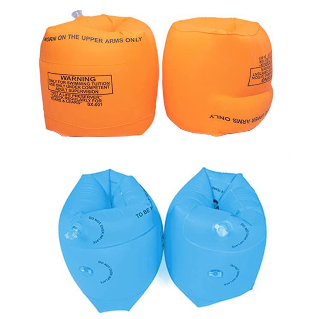 Gcroet 4PCS Swim Armband Inflatable Swimming Arm Band Kids Pool Float Armbands for Aftercare Swimming Training Orange