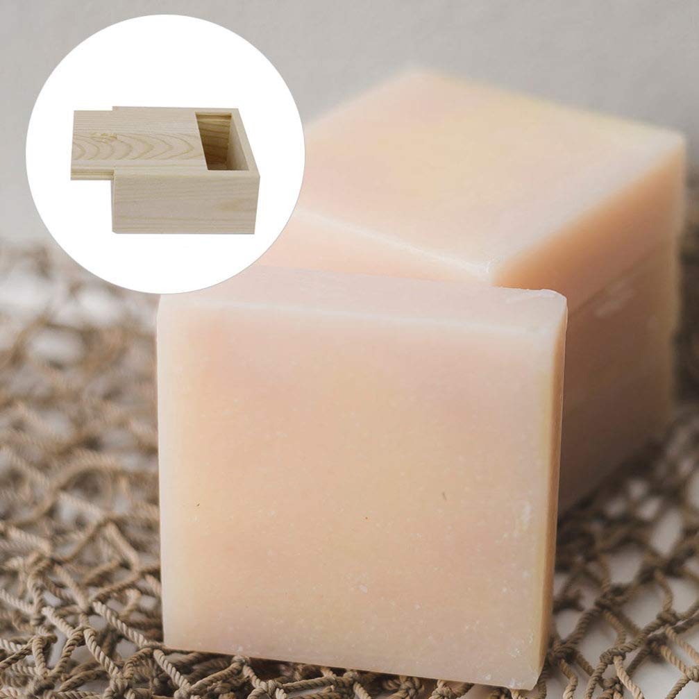 JOEBO 10 jaboneras de bambú de madera natural con tapa, caja de madera sin acabar, bandeja de jabón, mini caja de joyería de madera para manualidades
