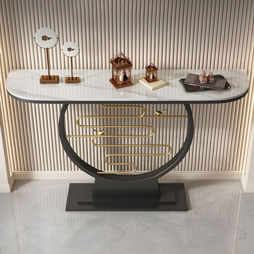 Mesa consola abstracta blanca de 120cm para entrada de casa moderna 3