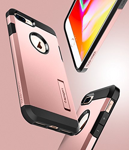 Image of Spigen Tough Armor Back Cover Case for iPhone 8 Plus | 7 Plus (TPU + Poly Carbonate | Rose Gold)