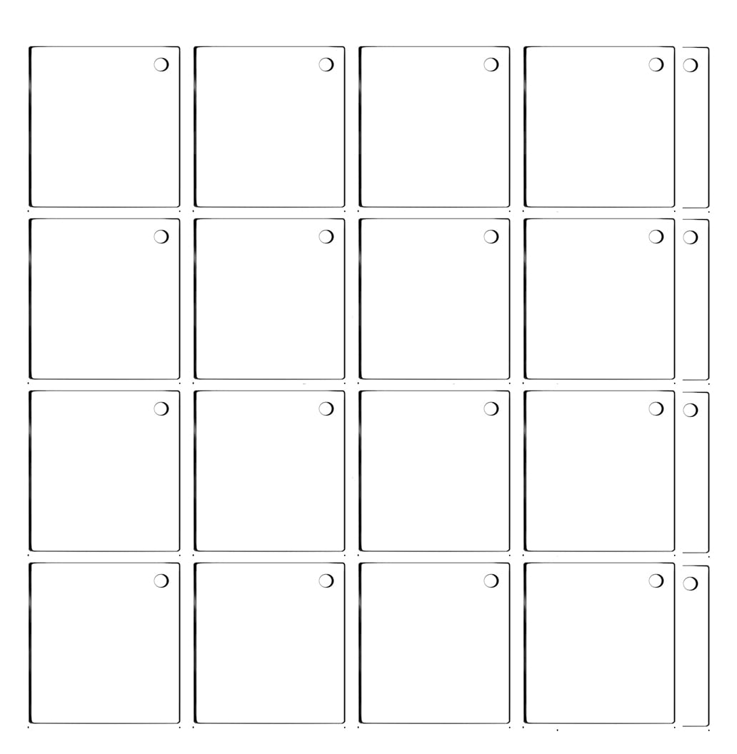 ROOT KRAFTAcrylic Keychain Blank for venyl Square (Pack of 25)