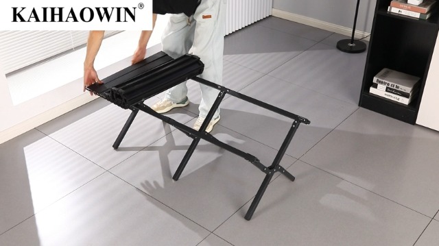 Mesa de Camping Plegable de Aluminio 4 Pies KAIHAOWIN Negra Versión Mejorada miniatura 7