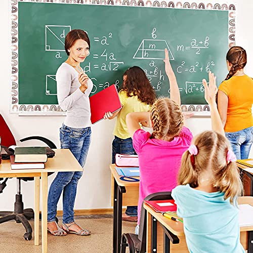 Creely 20M Boho Rainbow Bulletin Board Borders Rainbow Rechte Borders Klaslokaal of Home School Decoratie - Image 8