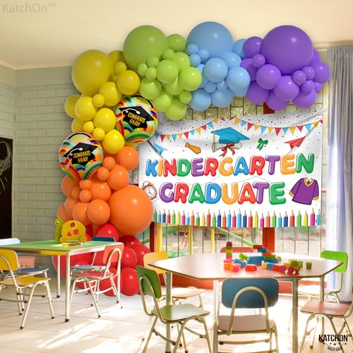 Kindergarten Graduation Decorations 2026 | Rainbow Kindergarten Graduation Balloons Decor Set - Huge, Pack of 93 | Kindergarten Graduation Banner, Grad Party Decorations 2026 | KatchOn by KatchOn - Used condition - Image 5