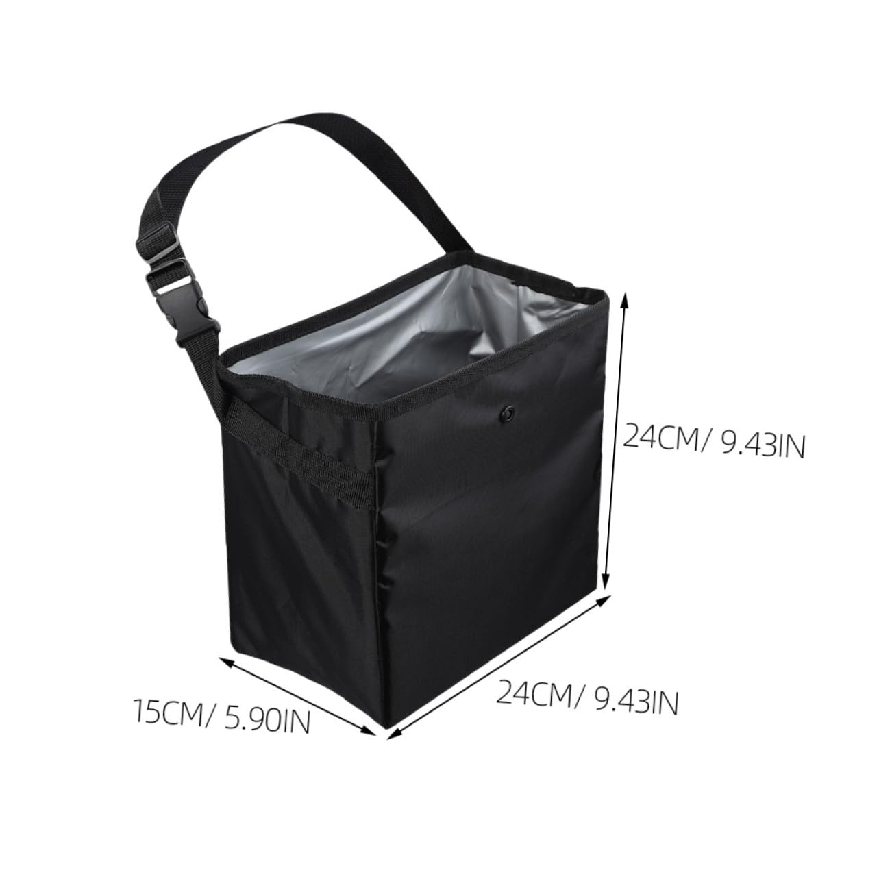 Mikinona 2 Stück Auto Mülleimer 8, 5 L Schwarz aus Nylon und Pvc | Aufbewahrungsbox für Reisen, Camping und Haushalt, für Werkzeug und Spielzeug, Multifunktional