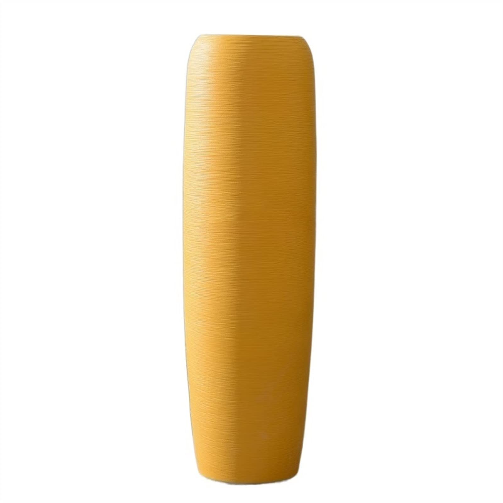asdchZen Vases Simple Solid Color Large Vase Ceramic Vase Flower Arrangement Dried Flowers Living Room Home Hotel Ornaments Yellow Decorative Items Vases For Decor,2