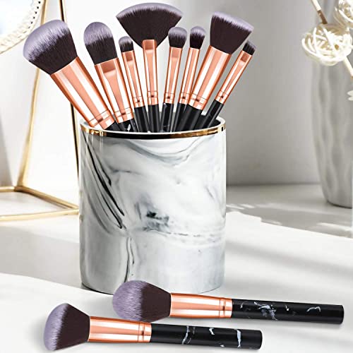 Makeup-Brushes-START-MAKERS-10Pcs-Marble-Makeup-Brush-Set-Foundation-Powder-Blush-Blending-Eyeshadow-Brushes-Sets-for-Face-Eyeshadow-Eyebrow-Concealer-Contour-Highlight-Black Makeup-Brushes-START-MAKERS-10Pcs-Marble-Makeup-Brush-Set-Foundation-Powder-Blush-Blending-Eyeshadow-Brushes-Sets-for-Face-Eyeshadow-Eyebrow-Concealer-Contour-Highlight-Black