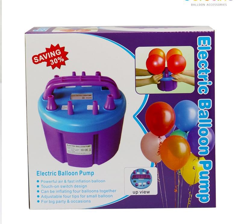 Elektryczna pompka do balonów - przenośna pompka do balonów z podwójną dyszą 600 W, pompka do balonów do szybkiego łatwego napełniania balonów, można napełniać wiele balonów w tym samym czasie