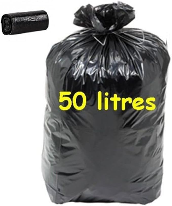 Sac Poubelle 1000-1100l SANYGIENE - Housse Conteneur Déchets, 50 Pièces - 30µ Anti-fuites