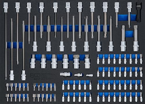 BGS 4017 | Werkstattwageneinlage 3/3: Bits und Bit-Einsätze | 104-tlg. | Steckschlüssel Stecknuss | CV-Stahl