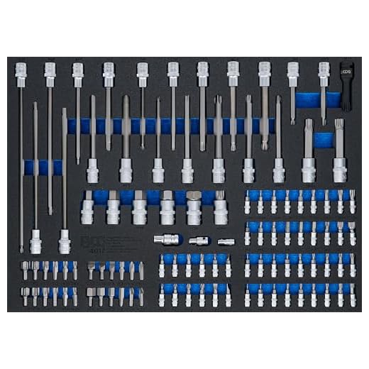 BGS 4017 | Werkstattwageneinlage 3/3: Bits und Bit-Einsätze | 104-tlg. | Steckschlüssel Stecknuss | CV-Stahl