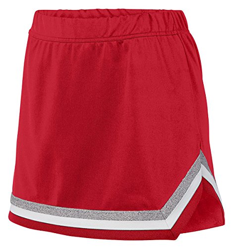 Augusta Sportswear Girls Pike Skirt L Red/White/Metallic Silver