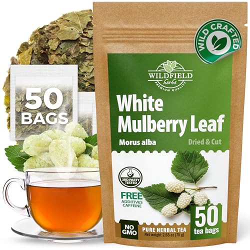 Image of 50 Bags White Mulberry Tea Mulberry Leaf Herbal Tea (Morus Alba) - 50 Count 1.5g Bags Herb Hoja De Morera
