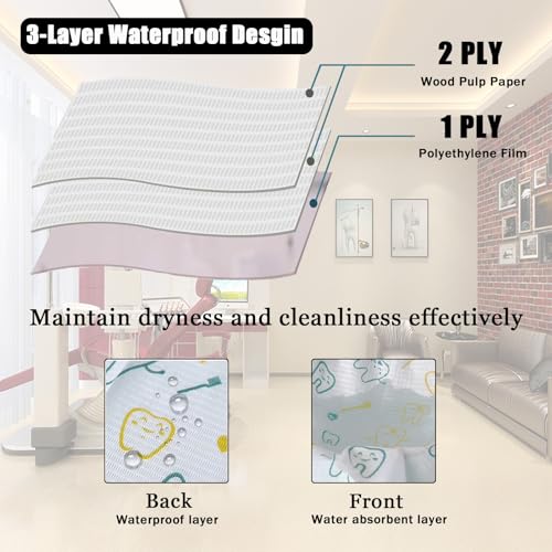 Kinderzahnärztliche Lätzchen, Einweg-Mundschutz-Abdeckung für Kinder, zahnärztliche Versorgung, 18L x 13W, 125PCS