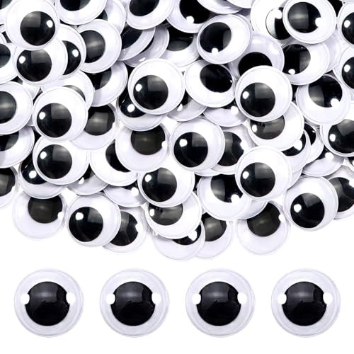Image of TOAOB 150pcs 30mm Plastic Wiggle Googly Eyes Self Adhesive Black Round Sticker Eyes DIY Arts Crafts Scrapbooking Accessories