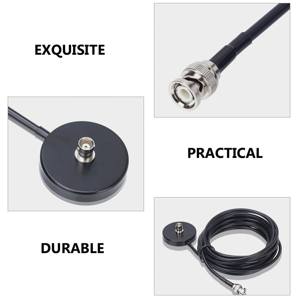 Base de Antena Magnética para Coche Rg58 5, 4cm Negro