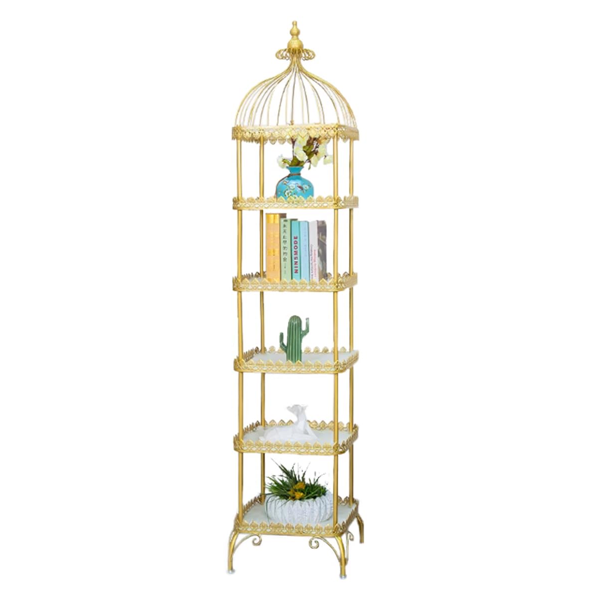 ZBJDX Floor Nail Polish Rack Cosmetic Storage Rack Multi-Functional Metal Display Rack for Nail Salon Beauty Shop and