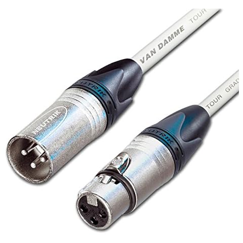 Designacable 2m Custom Length Van Damme XLR to XLR Neutrik Silver Microphone Lead Cable - White Cover