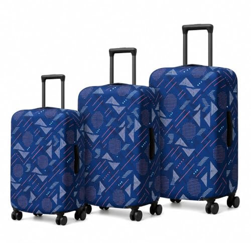 Image of Printed Luggage Cover for Traveling Bag & Suitcase - Stretchable & Scratchproof Trolley Protector with Velcro Lock & Lightweight Washable Material(Suitcase Not Included, Only Cover in Product)