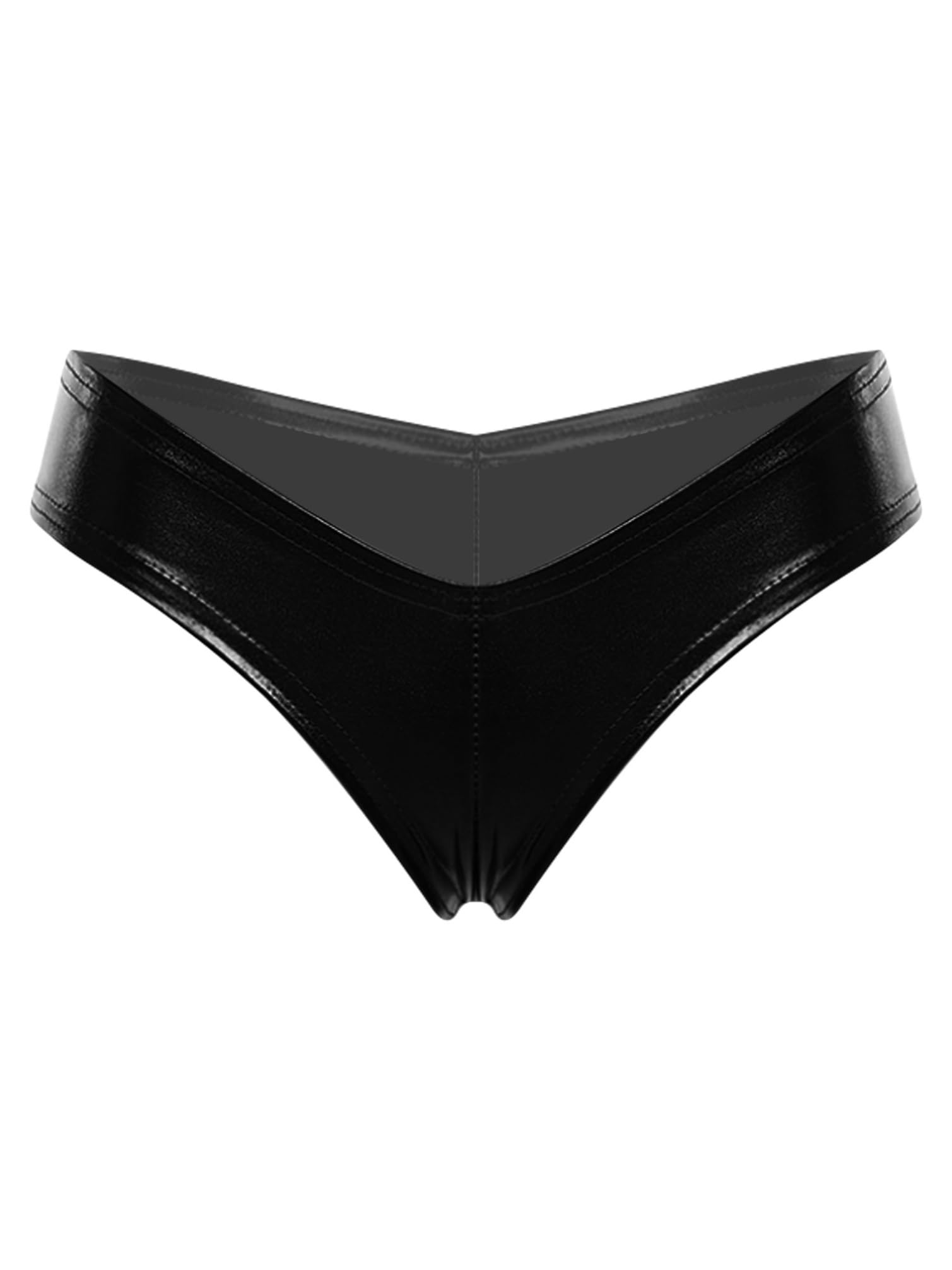 Women's Shiny Metallic Sexy Underwear Mini Booty Cheeky Shorts Bikini Bottoms Stretch Lingerie