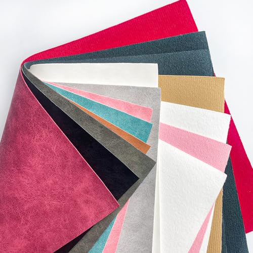 XHT 8 Stück 21 x 30 cm Glatte, Weiches Kunstleder Wildlederimitat, Lederimitat für Bastelarbeiten, Nähen, DIY-Projekte