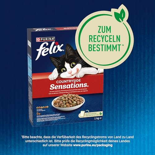 Felix Meaty Sensations Katzenfutter Rind und Huhn mit Gemüse, 1er Pack (1 x 1 kg)