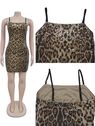 Image of Figdaw Adjustable Straps Rhinestone Bodycon Dress for Women Special Occasions