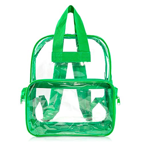 DALIX Clear Backpack Bags Smooth Plastic Transparent See Through Turtle Green2
