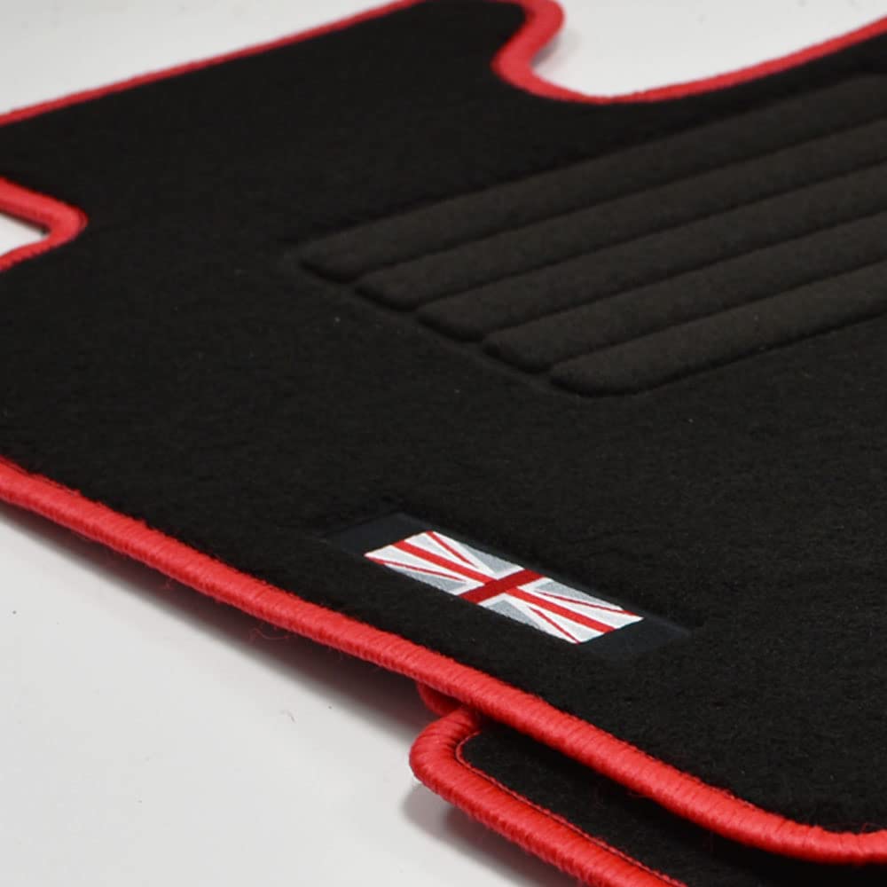 Velours Fußmatten Logo rot kompatibel mit Mini R57 Cabrio