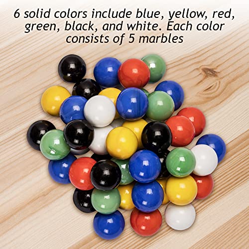 Skemix 30 New Solid Color Replacement Marbles Wahoo Aggravation Board Game Glass Wa Hoo #TOP6