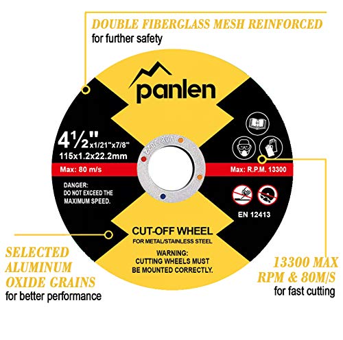 50 Pack Cut Off Wheels 4 1/2 inch Thin Metal & Stainless Steel Cutting Wheel, Professional Fast Cutting Disc for Angle Grinder by panlen - Image 5