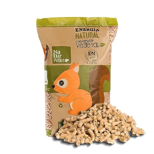 35 Sacos Pellets Premium Madera 15 kg - Pack Pellets para Estufas y Chimeneas, Palet Pellets (525 Kg)