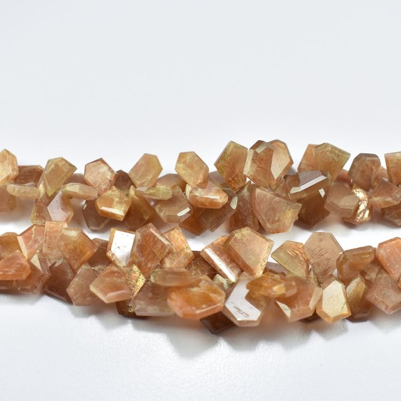 Pierre de soleil naturelle perles facettées pour collier DIY - 2