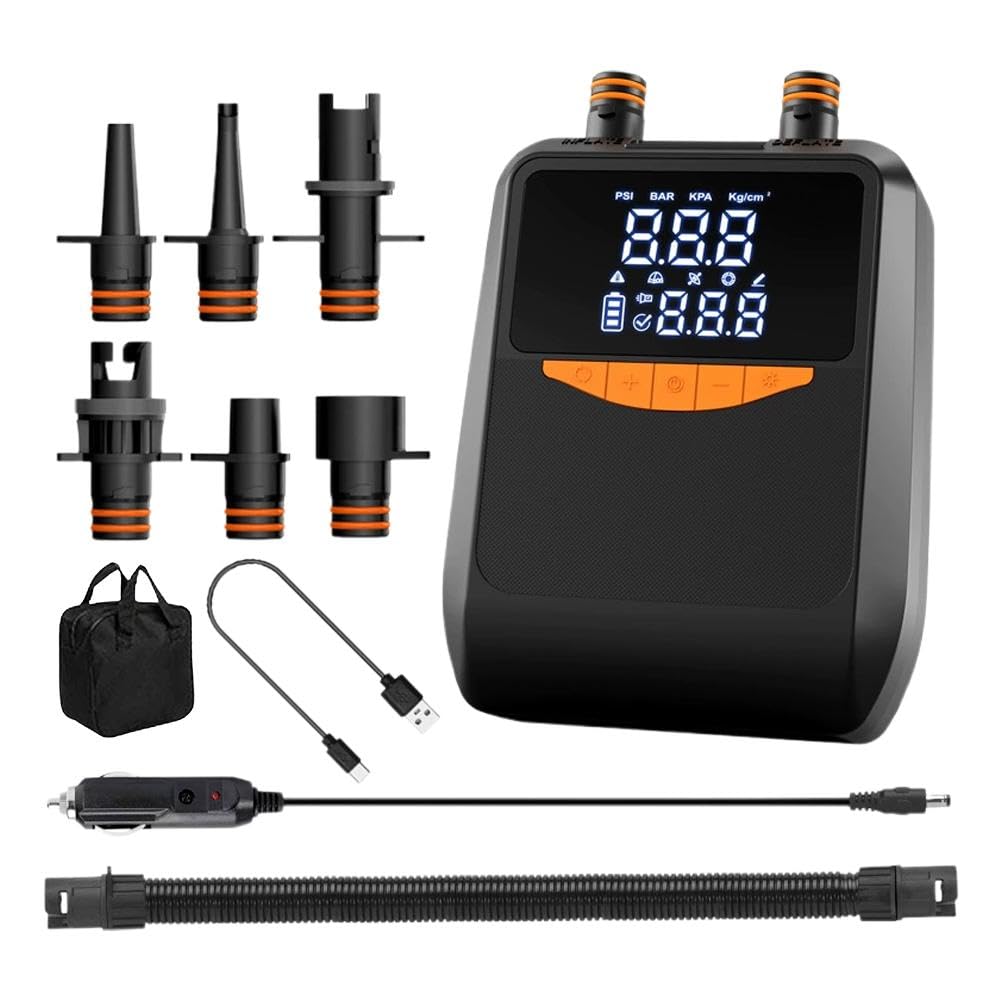 Pompe à pagaie électrique rechargeable, pompe de 20 psi, 6000 mAh, gonflage automatique avec pompes S, dégonflage, et