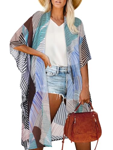Image of Women's Kimono Beach Cover up for Summer Bathing Suits Cardigans Casual Loose Swimwear 2026
