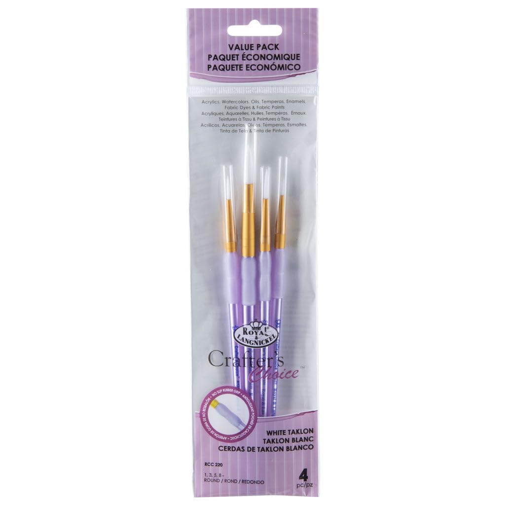 Royal Brush White Taklon Round 4 pc Brush Set