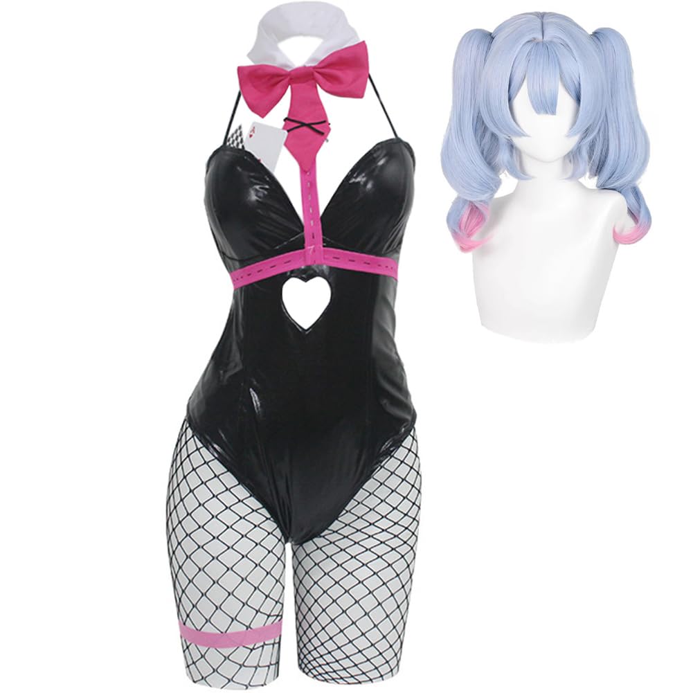 Cosplay stream?! Miku Cosplay Costume Rabbit Girl Outfits with Headwear Bow Tie Rabbit HoleMiku Anime Cosplay Halloween Fancy Dress Party Uniform - M - Miku+wig