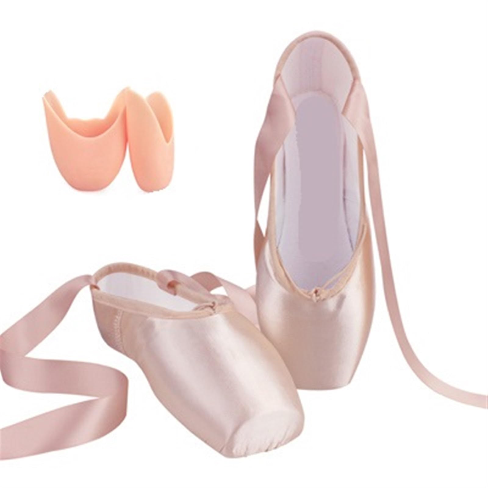 Lhsjyg Girls Shoes With Toe Pad Ballet Shoes Ladies Ballet Pointe Shoes Adult Women Professional Satin Ballet Dance Shoes With Ribbon Woman Zapatillas De Ballet(,Size 43)