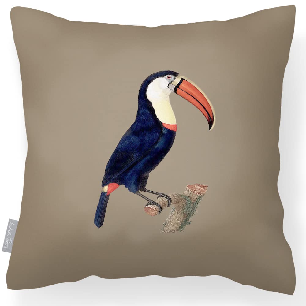 Izabela Peters Toucan - Taupe Outdoor Cushions Waterproof, 43 Cm, Filled Outdoor Cushion, Garden Furniture Cushions, Outdoor Seat Cushions, Garden Chair Cushions