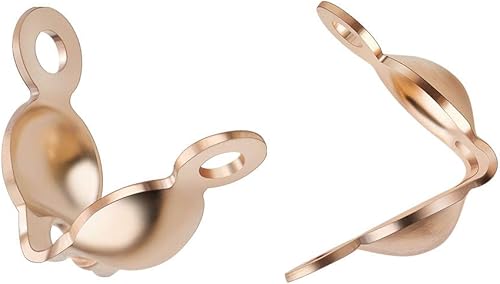 Miniatura 6 de BENECREAT 300 puntas de cuentas chapadas en oro de 18 quilates, 6 estilos, cubierta de nudo de latón, tapa anudada de platino, solapa abierta