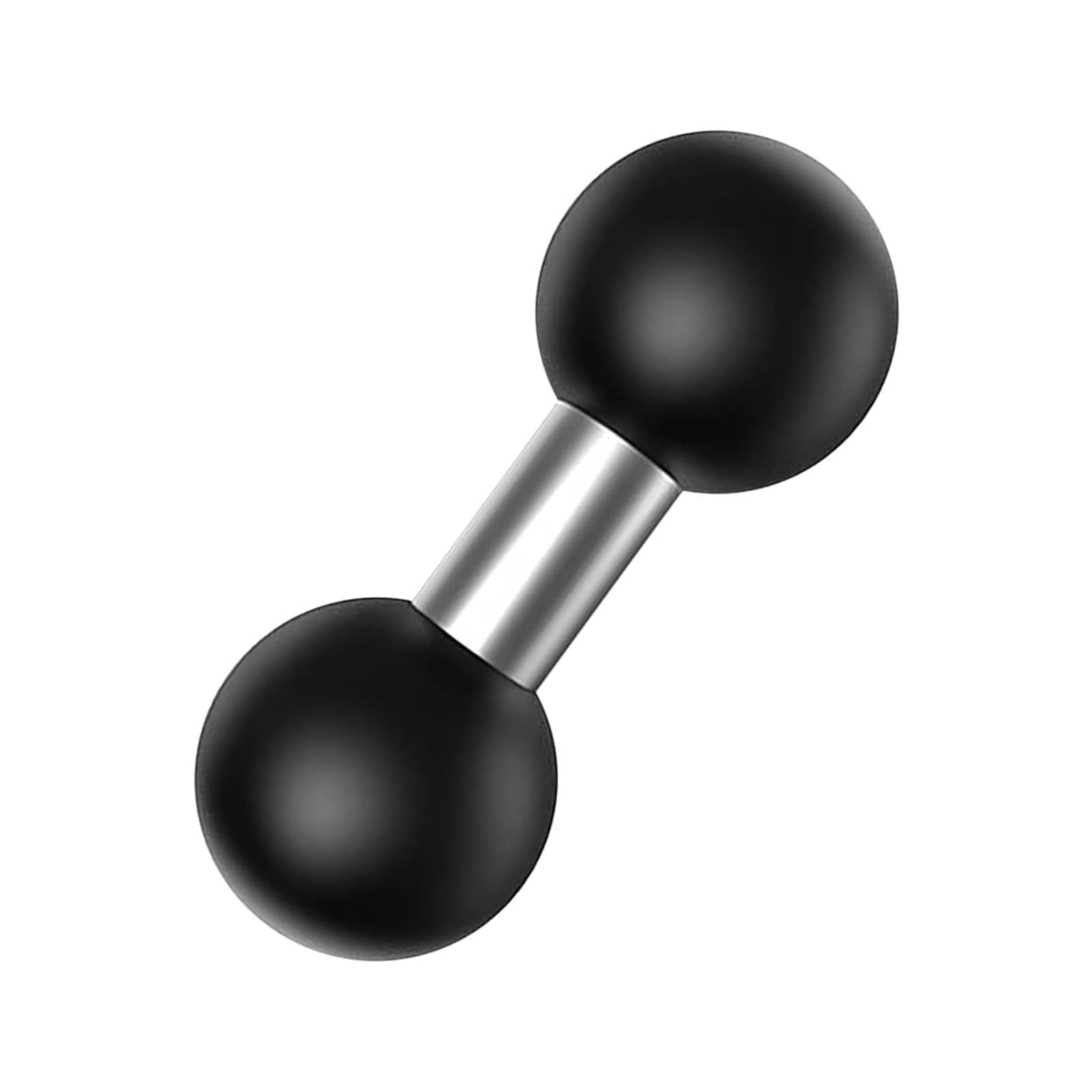 Double 1"" Ball Mount Base Ball Adapter Compatible with RAM Mounts B Size Double Socket Arms, Black, Silver/Black, M-11-1