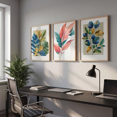 Image of NoWorries Modern Anime Wall Art Frame Paintings 300 GSM Premium Prints | Cool, Anime Character Print & Typography Frames | HD Quality Stylish Wall Paintings Home Decor for Living Room, Office & Bedroom | Wooden Finish Wall Art Frames (Set of-3) (NATURAL, ART-7, 10X13INCHES)