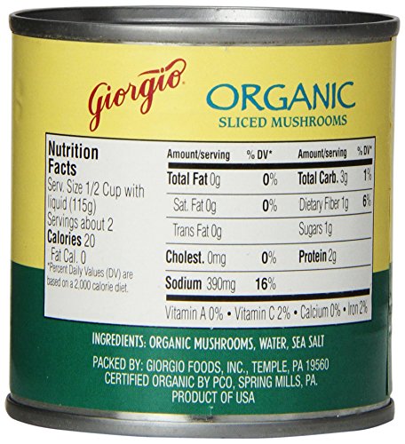 Giorgio Mushrooms, Sliced, Organic, 4-Ounce (Pack of 12) - Thumbnail 3