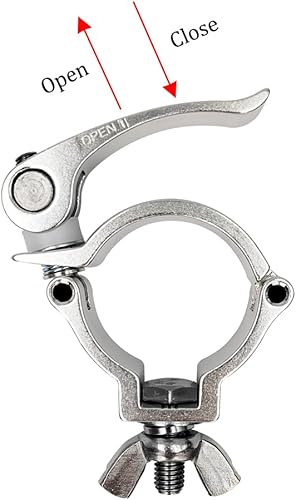 Miniatura 4 de Abrazadera de liberación rápida de 2 pulgadas, abrazadera de luz de escenario, aleación de aluminio, resistente, 220 libras, ajuste de tubería OD