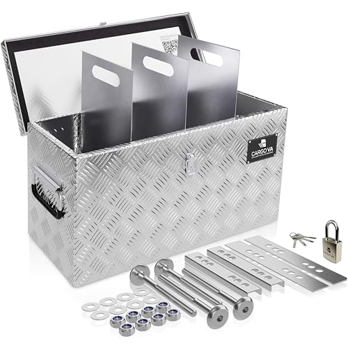 CargoVA - Wasserfeste Deichselbox - Mit Befestigung & Vorhängeschloss - Abschließbare Anhängerbox [60x25x30CM] - Transportbox