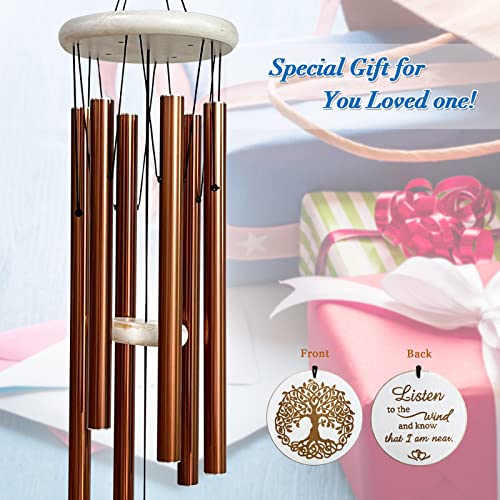Aoedelyart Tree Of Life Windchimes Outdoors,33" Deep Resonance Serenity Bell Wind Chime,Memorial Wind Chimes Outsideor Loss Of Loved One,Garden Decor Outdoor Windchime Home Yard Hanging Decor(Copper) #TOP4