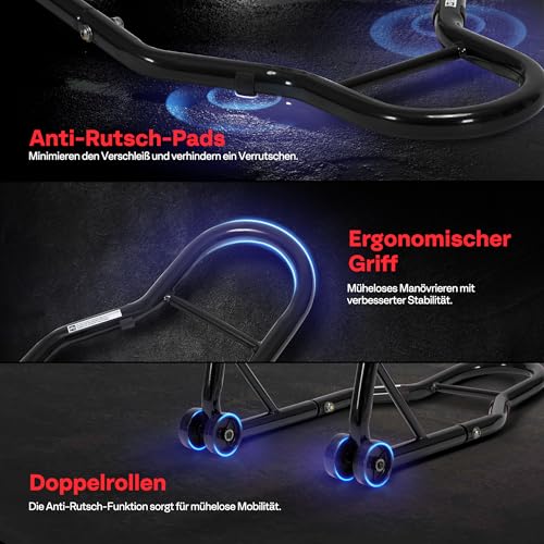 SPECSTAR Strapazierfähige Motorrad-Hinterrad-Hebebühne Universal Ständer Motorradständer Hinterradständer aus Stahl Montagelift für Hinterrad bis 200kg für Wartungs-/Montagearbeiten
