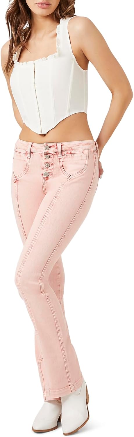 Forever 21 Womens Seamed Mid-Rise Bootcut Jeans - Image 5